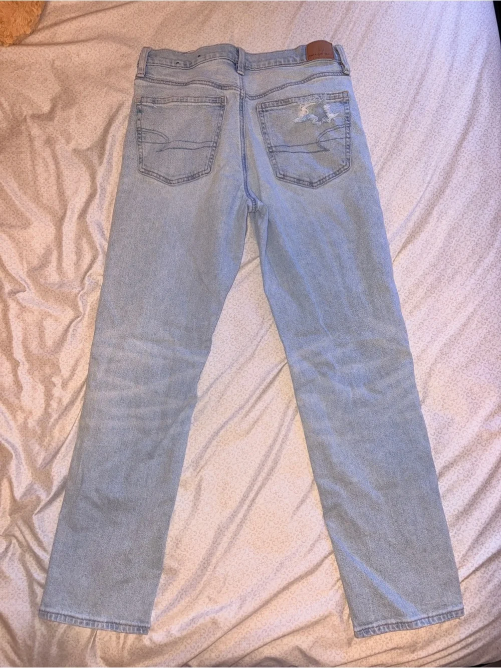 American Eagle Outfitters Light Blue Distressed Straight Jeans